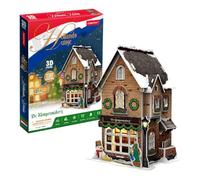 Cubic Fun Puzzle 3D zapatero de madera, iluminación LED, juguete de pueblo navideño
