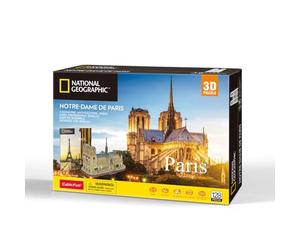 CubicFun 660986 National Geographic Puzle 3D de Notre-Dame de París, Juego de Manualidades 3D con 128 Piezas, maquetas para niños a Partir de 8 años