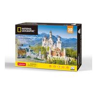 CubicFun 660990 National Geographic Puzle 3D Castillo de Neuschwanstein, Juego de Manualidades 3D con 121 Piezas, maquetas para niños a Partir de 8 años