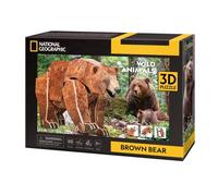 CubicFun 661096 National Geographic Puzle 3D de Oso Pardo, Puzzle Animal 3D con 88 Piezas, Juego de construcción para niños a Partir de 8 años