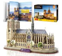 CubicFun National Geographic Puzzle 3D Notre Dame de Par s, maqueta de edificio g tico, 128 piezas