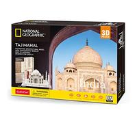 CubicFun National Geographic Puzzle 3D Taj Mahal con Folleto de Fotografía Magnífica, 87 Piezas