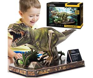 CubicFun Puzzle 3D Dinosaurios Juguetes para Niños 8-12 Años - Tirano-saurio Rex Maquetas para Montar - National Geographic Regalo para Niños 8+ Años