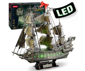 CubicFun Puzzle 3D LED Holandés Errante Maquetas Barco Pirata Maquetas para Construir Regalos Originales para Adultos Niños 14+, 360 Piezas