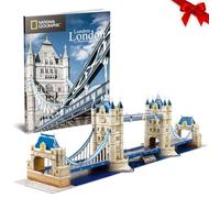CubicFun Puzzle 3D Londres Tower Bridge, con National Geographic Folleto de Fotografía, 120 Piezas