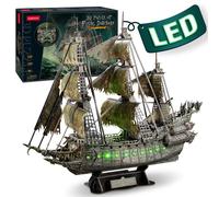 CubicFun-rompecabezas 3D para barco de PL/US/RU, LED Flying Dutchman, barco pirata, modelo de Reina Anne, venganza, velero, barco Titanic L521h