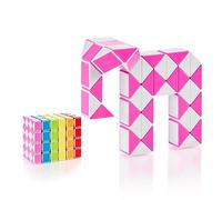 Cubidi Serpiente mágica con Bloques | Juegos de Rompecabezas | Regalos Cumpleaños Niños Colegio Unisex | Pequeños obsequios para Adultos | Rosa | 48 Bloques | Tamaño Bloque 24 mm x 17 mm