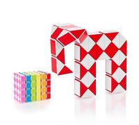 Cubidi Serpiente mágica con Bloques | Juegos de Rompecabezas | Regalos Cumpleaños Niños Colegio Unisex | Pequeños obsequios para Adultos | Rojo | 48 Bloques | Tamaño Bloque 24 mm x 17 mm