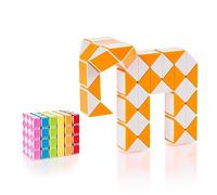 Cubidi Serpiente mágica con Bloques | Juegos de Rompecabezas | Regalos Cumpleaños Niños Colegio Unisex | Pequeños obsequios para Adultos | Naranja | 48 Bloques | Tamaño Bloque 24 mm x 17 mm