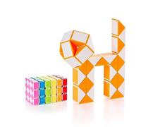 Cubidi Serpiente mágica con Bloques | Juegos de Rompecabezas | Regalos Cumpleaños Niños Colegio Unisex | Pequeños obsequios para Adultos | Naranja | 36 Bloques | Tamaño Bloque 24 mm x 17 mm