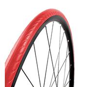 Tannus Cubierta 100% Antipinchazos 700x25c (25-622) Airless Tire New Slick | Neumático Sólido para Bici Carretera, Color Volcano (Rojo), Dureza Hard
