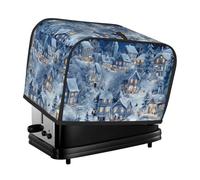 Cubierta 3D para tostadora, diseño de ciudad navideña, nieve, país de las maravillas, 2 rebanadas, cubierta para electrodomésticos pequeños con bolsillos, protección contra el polvo y las huellas