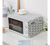 Cubierta a prueba de polvo para microondas, tela de lino de algodón de estilo nórdico, cubierta protectora para horno de microondas, accesorio a prueba de aceite para electrodomésticos de cocina a
