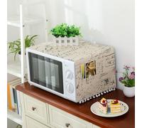 Cubierta a prueba de polvo para microondas, tela de lino de algodón de estilo nórdico, cubierta protectora para horno de microondas, accesorio a prueba de aceite para electrodomésticos de cocina a