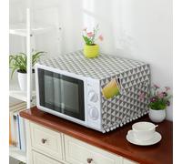 Cubierta a prueba de polvo para microondas, tela de lino de algodón de estilo nórdico, cubierta protectora para horno de microondas, accesorio a prueba de aceite para electrodomésticos de cocina a