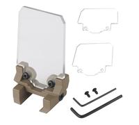 Cubierta Abatible 3 en 1 para Visor con Lente Transparente, Protector para Visor de Rifle con Fijación para Riel Picatinny, Tapa Protectora Transparente de Alta Definición(Brown)