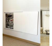 Cubierta acrílica para caja de disyuntor con rieles de aluminio, armario de panel de fusibles deslizante, decoración de panel eléctrico blanco, 60 x 40 cm, protección elegante para tu hogar