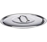 Pentole Agnelli Aluminio 2mm Tapa Redonda con Puente sin Dobladillo, Brillante, Metal, Plateado, 34 cm