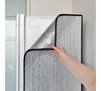 Cubierta Aislante de Aluminio para Refrigerador, Parasol para Refrigerador, Película Reflectante de Aislamiento Térmico para Máquinas de Helados y Congeladores(Black Seamless Sticker,50 x 170 cm)