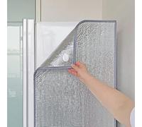 Cubierta Aislante de Aluminio para Refrigerador, Parasol para Refrigerador, Película Reflectante de Aislamiento Térmico para Máquinas de Helados y Congeladores(Gray Seamless Sticker,50 x 170 cm)