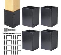 Cubierta ajustable de acero inoxidable para postes de madera de 3.3 a 6 pulgadas, resistente a la intemperie, protege de la humedad y daños en el equipo de patio, resistente al óxido, resistente a los