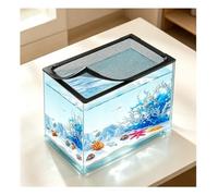 Cubierta Anti-Escape para Acuario Kit de Montaje para Armar y Recortar Adecuado para Acuarios Curvos, Cuadrados, Romboidales y Hexagonales.,Black-47 * 20inches（120 * 50cm）