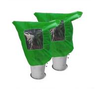 Cubierta anticongelante de tela no tejida con ventana transparente y cierre de cordón, escudo contra heladas diseñado para proteger las plantas de jardín de temperaturas frías y congeladas (120 x 180