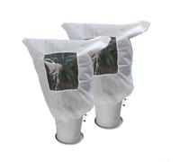 Cubierta anticongelante para plantas, 2 piezas con ventana transparente y estilo de cordón para macetas que proporcionan protección contra el frío del invierno y las heladas (cremallera con cordón)