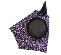 Cubierta antimordedura para cabeza de caballo, patrón de estampado de leopardo, producto transpirable para el cuidado del caballo, antimordeduras, protección facial para caballo, cómoda