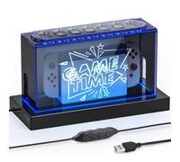 Cubierta Antipolvo Acrílica para Switch/Switch OLED, con 10 Modos de luz RGB, Cubierta Antipolvo Transparente, Resistente al Agua y a los ArañazosDecoración de Switch Dock/Accesorios de Switch