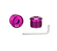 Cubierta antipolvo de aleación de aluminio ultraligera para pedal M14x1, rosca para bicicleta plegable de carretera de montaña, protector de eje rojo (9 mm morado)