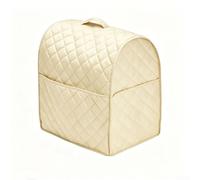 Cubierta antipolvo de cocina para batidora, batidora, exprimidor, equipo de café, tela acolchada con ribete ribeteado, costuras limpias y dos bolsillos utilitarios (beige)