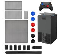 Cubierta antipolvo para consola Xbox Series X, 8 tapones de silicona y 4 filtros de polvo de ventilación superior y trasera de PVC con 6 tapas de agarre para mando Xbox, kit protector de funda a