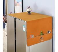 Cubierta antipolvo para nevera y secadora, cubierta superior a prueba de polvo para refrigerador con bolsillos de almacenamiento, 140 cm x 55 cm (largo x ancho), color naranja