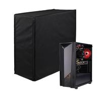 Cubierta antipolvo para PC - Tela Oxford negra grande, blindaje de la unidad central, carcasa para hardware de escritorio, protección electrónica transpirable de torre sintética | Especialmente para