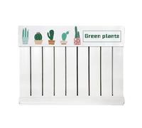 Cubierta antipolvo para radiadores en franela suave de felpa corta con protección antihollín, estampado floral digital moderno para radiadores verticales, fácil de lavar, plantas verdes sobre fondo