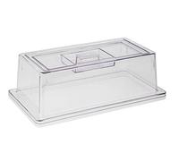 Cubierta APS GN, adecuada para bandejas GN 1/3, 32,5 x 17,6 cm, H: 10,5 cm, plástico transparente, prácticamente irrompible, sin bandeja, de policarbonato
