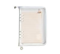 Cubierta archivadora diario, 6 anillas PVC transparente cremallera protectora económica | Cubierta para diario 25 x 18 cm - Para escuela, negocios, estudio, casa, viaje, boda organizador