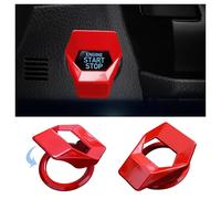 Cubierta Boton Arranque Coche,Aleación de Zinc Cubierta Boton de Arranque Coche Accesorios Coche Interior,Cubierta Botón Start Stop Compatible con Civic CRV XRV Charger CHR (Rojo)