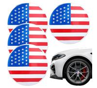 Cubierta Central De Rueda De Cubo De Coche - Conjunto De Patrón De Bandera, Pegatinas De Llanta Plateadas | Protección Robusta del Cubo De Rueda para Vehículos Todoterreno, Camiones, T