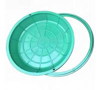 Cubierta circular de resina verde, tapa de tanque séptico oculta con base, impermeable, para sistemas sépticos en el suelo