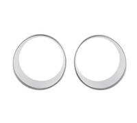 Cubierta Circular Para Faro Delantero De Coche Adornos Rejilla Pegatinas Lámpara Para Jeep Para Wrangler JL JT Para Gladiator 2018 Parrilla Delantera(Silver headlight)