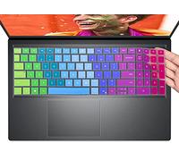 Cubierta colorida del teclado para Dell Latitude 3520 15.6, 2021 Dell Vostro 15 5000 5510 15.6, Dell Inspiron 15 5510 5515 5518, Dell Inspiron 16 7610 piel protectora del ordenador portátil, arco iris