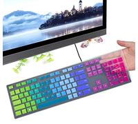 Cubierta colorida del teclado para teclado inalámbrico Dell KM636/Dell KB216 KB216t KB216p con cableado/Dell Optiplex 5250 3050 3240 5460 7450 7050/Dell Inspiron AIO 3475/3670/3477 todo en uno ,Arco iris