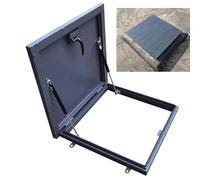 Cubierta comercial para escotilla de techo de 80 x 80 cm, marco de aluminio con soporte hidráulico, puerta de acceso seguro para hogares e industrias, solución de acceso al techo, diseño de manija