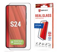 Cubierta completa de cristal blindado DISPLEX (10H) para Samsung Galaxy S24 Marco de montaje ecológico, cobertura total de la pantalla, cristal templado, película protectora resistente a arañazos, com