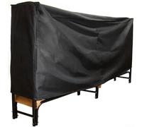 Cubierta confiable para leña al aire libre, resistente al agua, PVC Oxford, protector de almacenamiento de madera con rejillas de ventilación y asas reforzadas, color negro