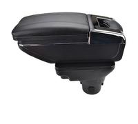 Cubierta consola central coche Caja de almacenamiento para consola central, reposabrazos para Kia para Rio 4 2017 2018 2019 x-line, giratorio cuero, estilo coche(Black thread)