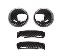 Cubierta Consola Decoración Para Fiat 500 Para Abarth 595 2010-2025 Manija Interior Del Coche Panel Cubierta Decorativa ABS Diseño De Fibra Carbono 4 Uds(Carbon fiber pattern)