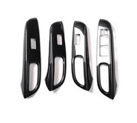 Cubierta Consola Decoración Para Nissan Para Sunny 2014 2015 2016 Elevador De Ventana De Coche Cubierta De Panel De Interruptores Pegatinas Embellecedoras(Carbon Black LHD)